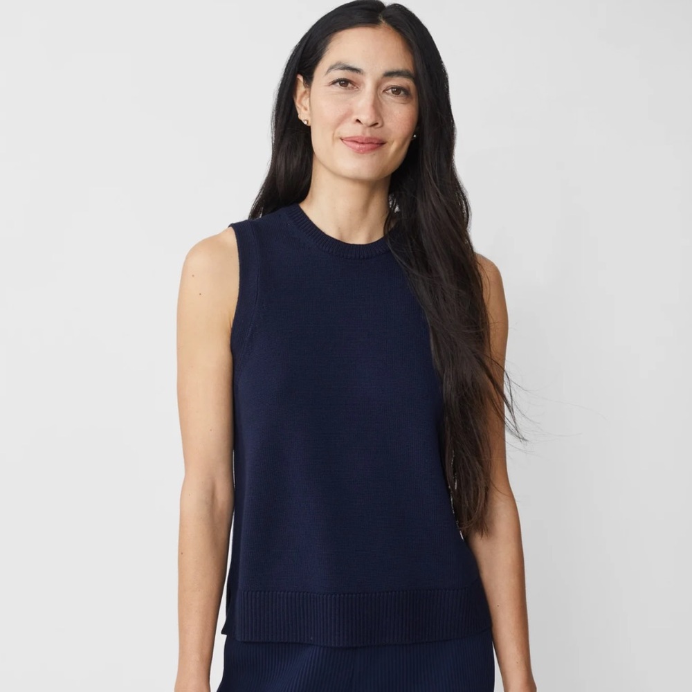 J. McLaughlin Evren Sleeveless Sweater Vest In Navy